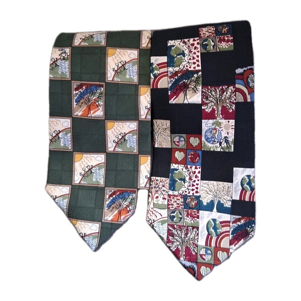 Vintage Lot Of 2  Ronald McDonalds Children's Charities by MBP Neck Tie Made USA